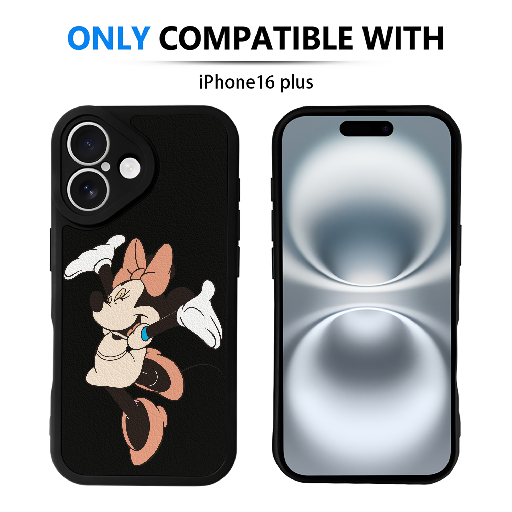 （画像用） ミッキーマウス Mickey Mouse 【iPhone 16シリーズ対応】シリコンスマホケース（レザー調） 材質：シリコン